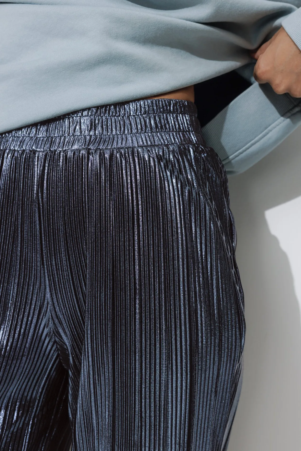 Promod Pantalon plissé pailleté Femme - Pétrole Best
