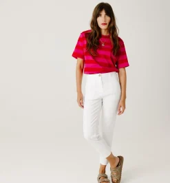 Promod Pantalon skinny en coton Femme - Ecru Discount