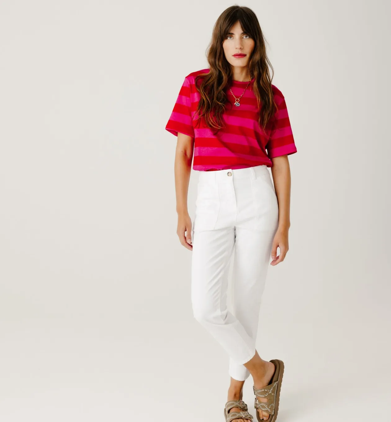 Promod Pantalon skinny en coton Femme - Ecru Discount