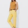 Promod Pantalon skinny en coton Femme - Jaune New