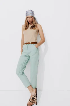 Promod Pantalon skinny en coton Femme - Bleu ciel Bleuciel Hot