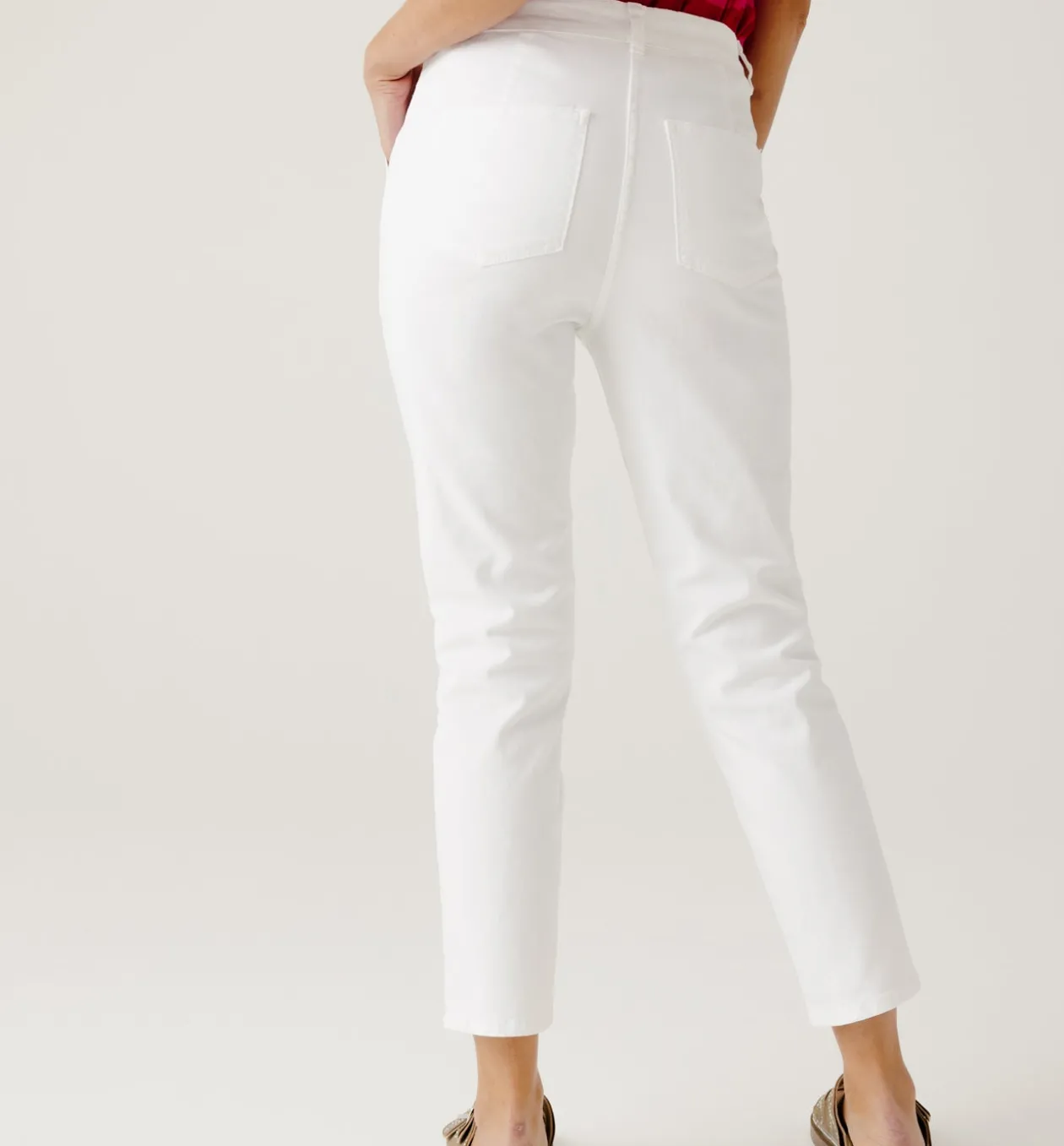 Promod Pantalon skinny en coton Femme - Ecru Discount