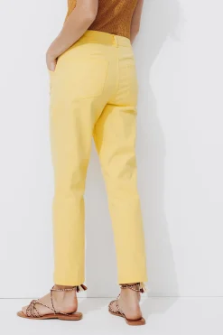 Promod Pantalon skinny en coton Femme - Jaune New