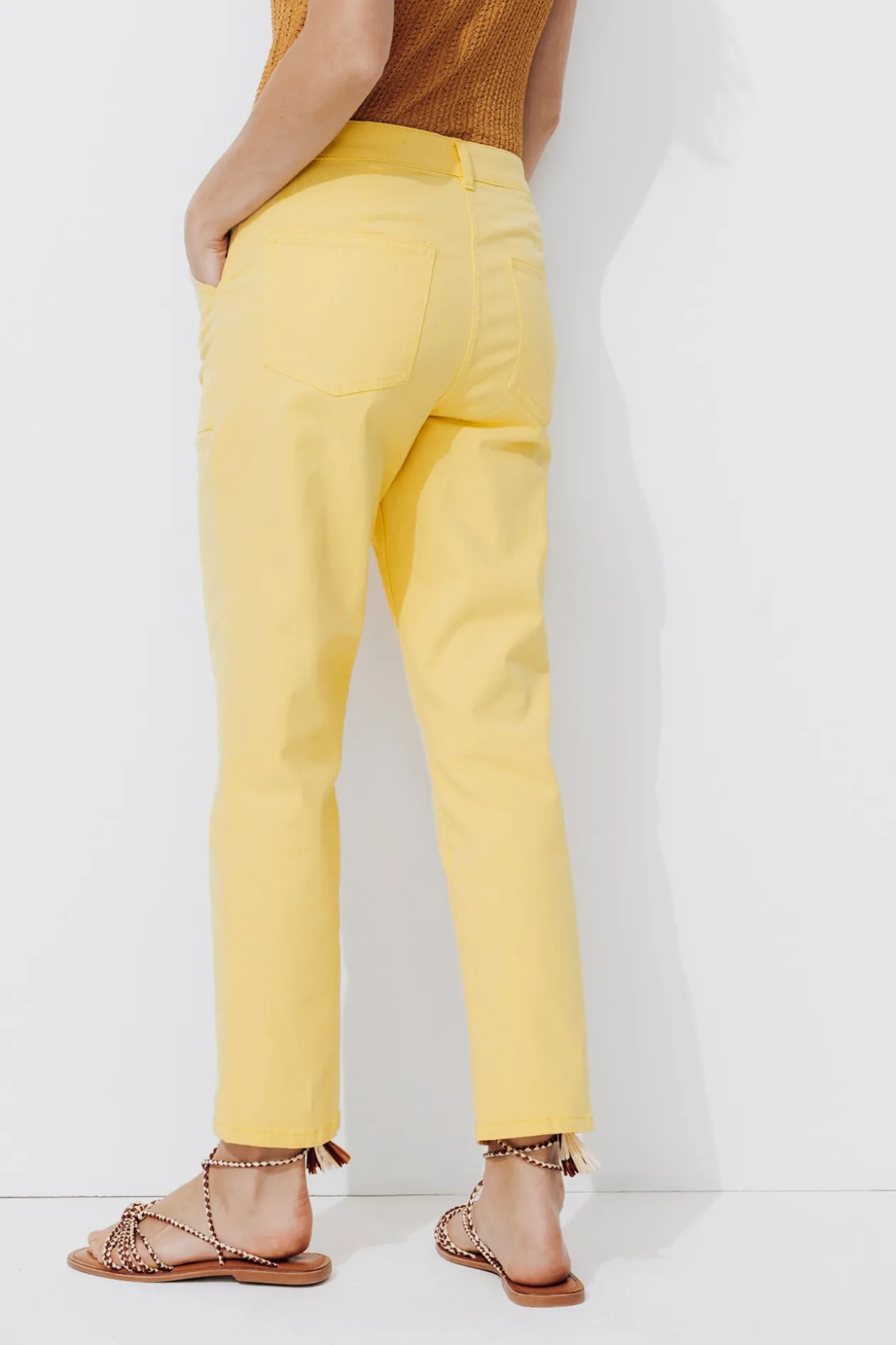 Promod Pantalon skinny en coton Femme - Jaune New