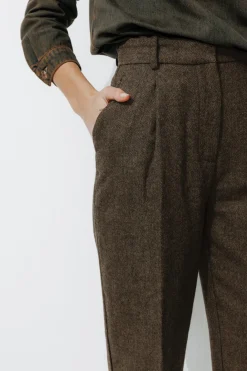 Promod Pantalon tweedé Femme - Imprimé marron Imprimémarron Best