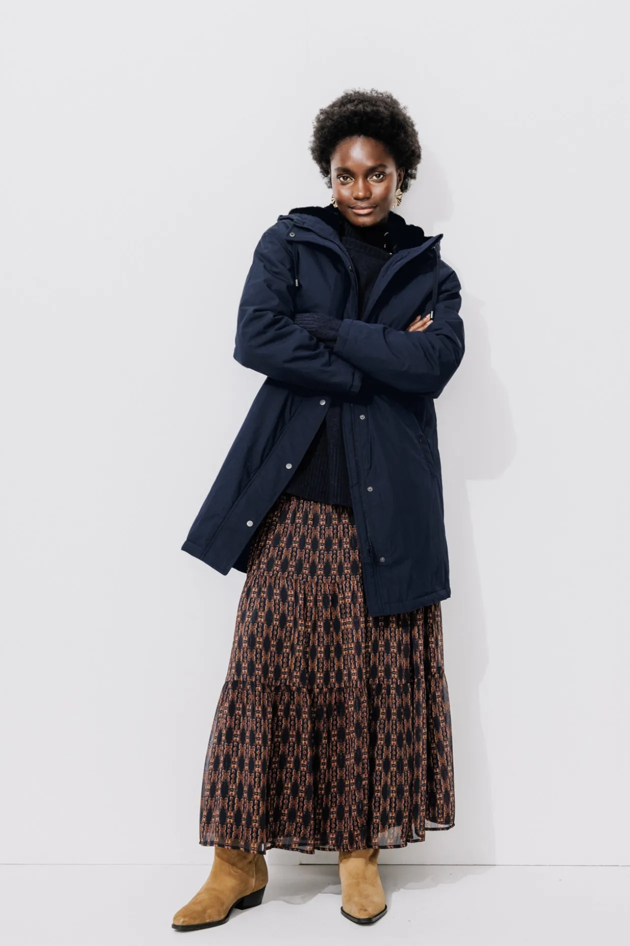Promod Parka chaude à capuche Femme - Marine Cheap