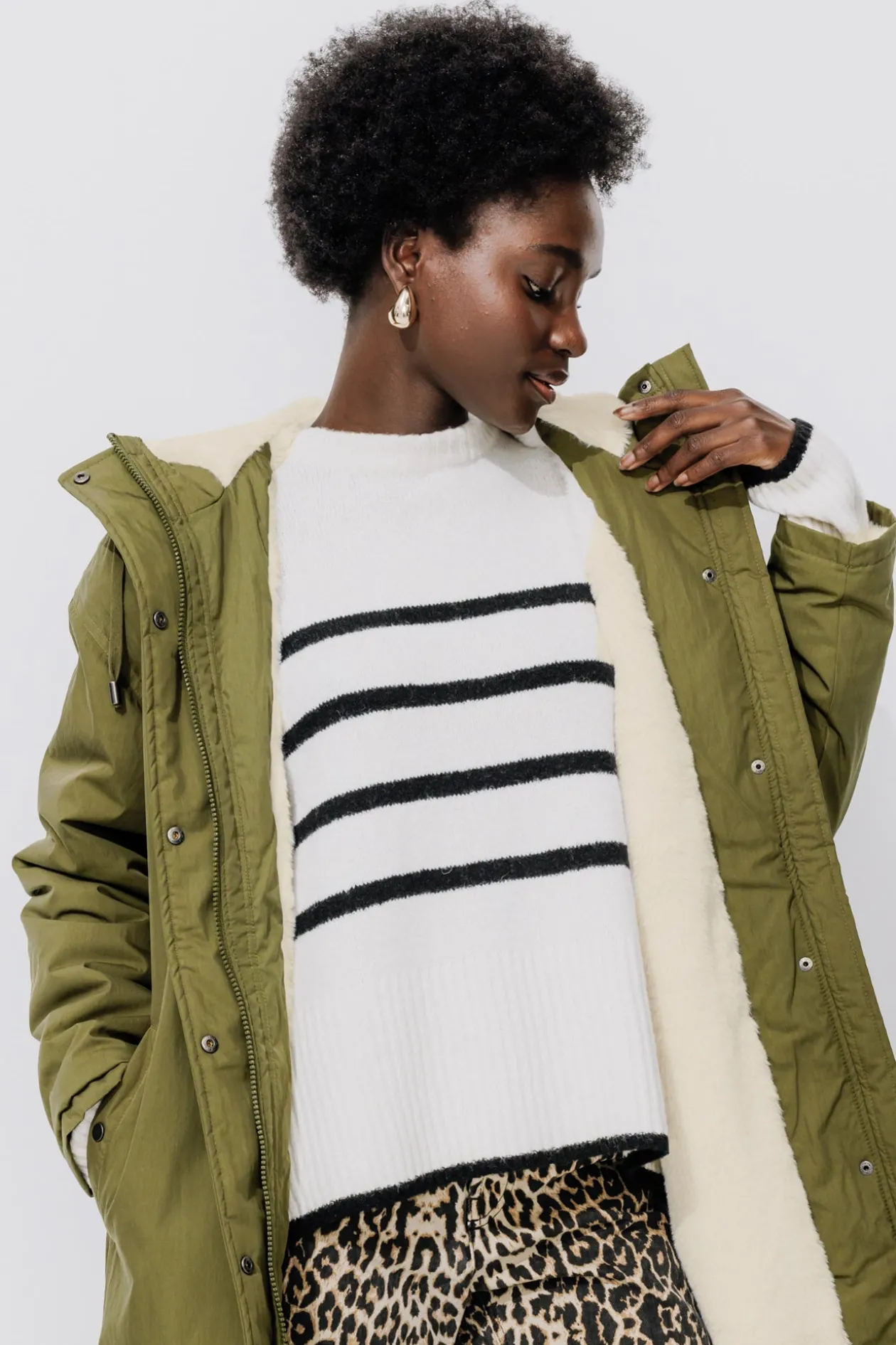Promod Parka chaude à capuche Femme - Kaki Fashion