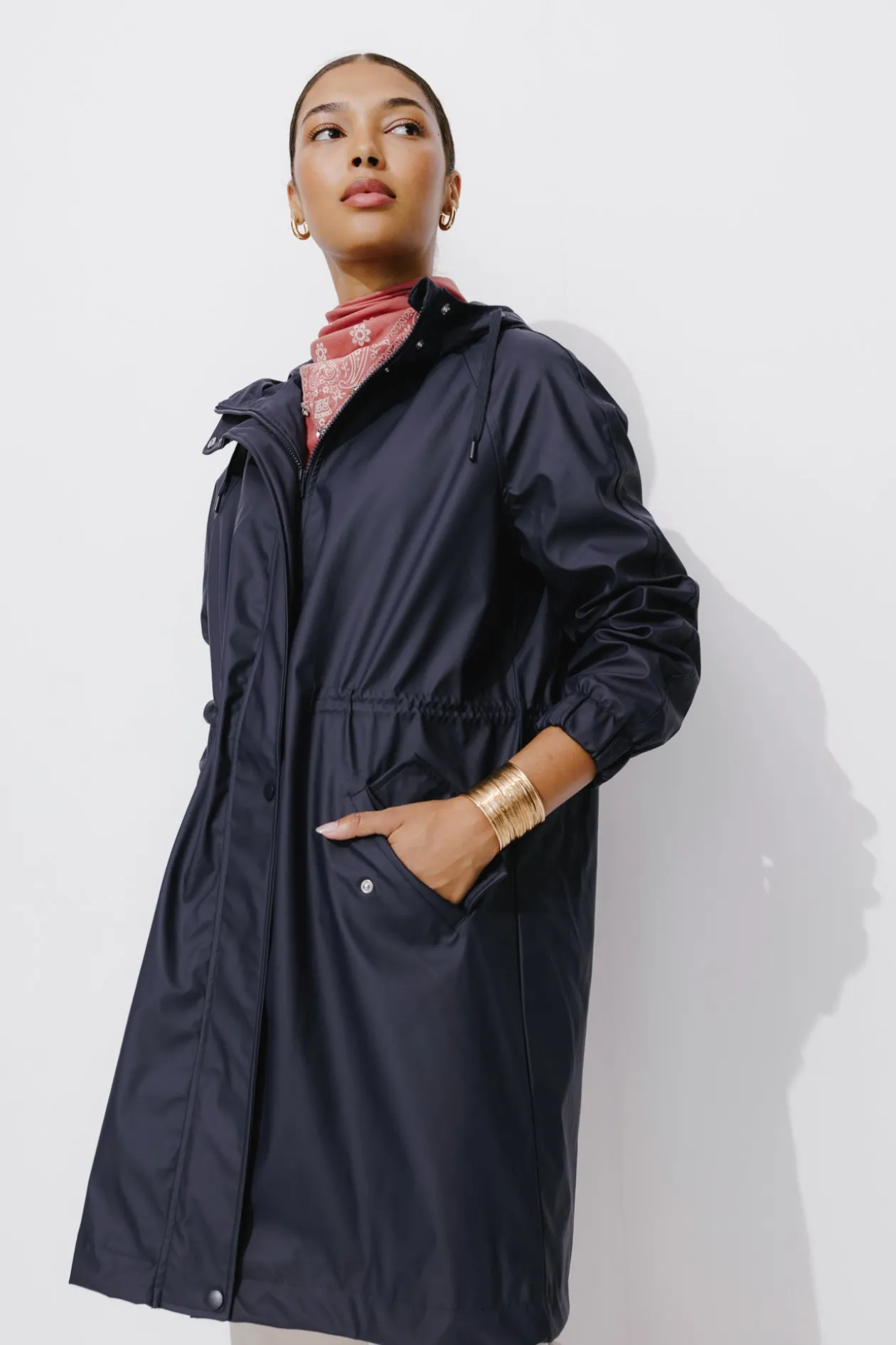 Promod Parka déperlante unie Femme - Marine Best Sale