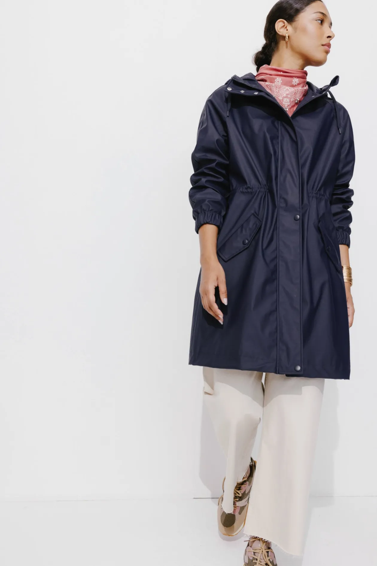 Promod Parka déperlante unie Femme - Marine Best Sale