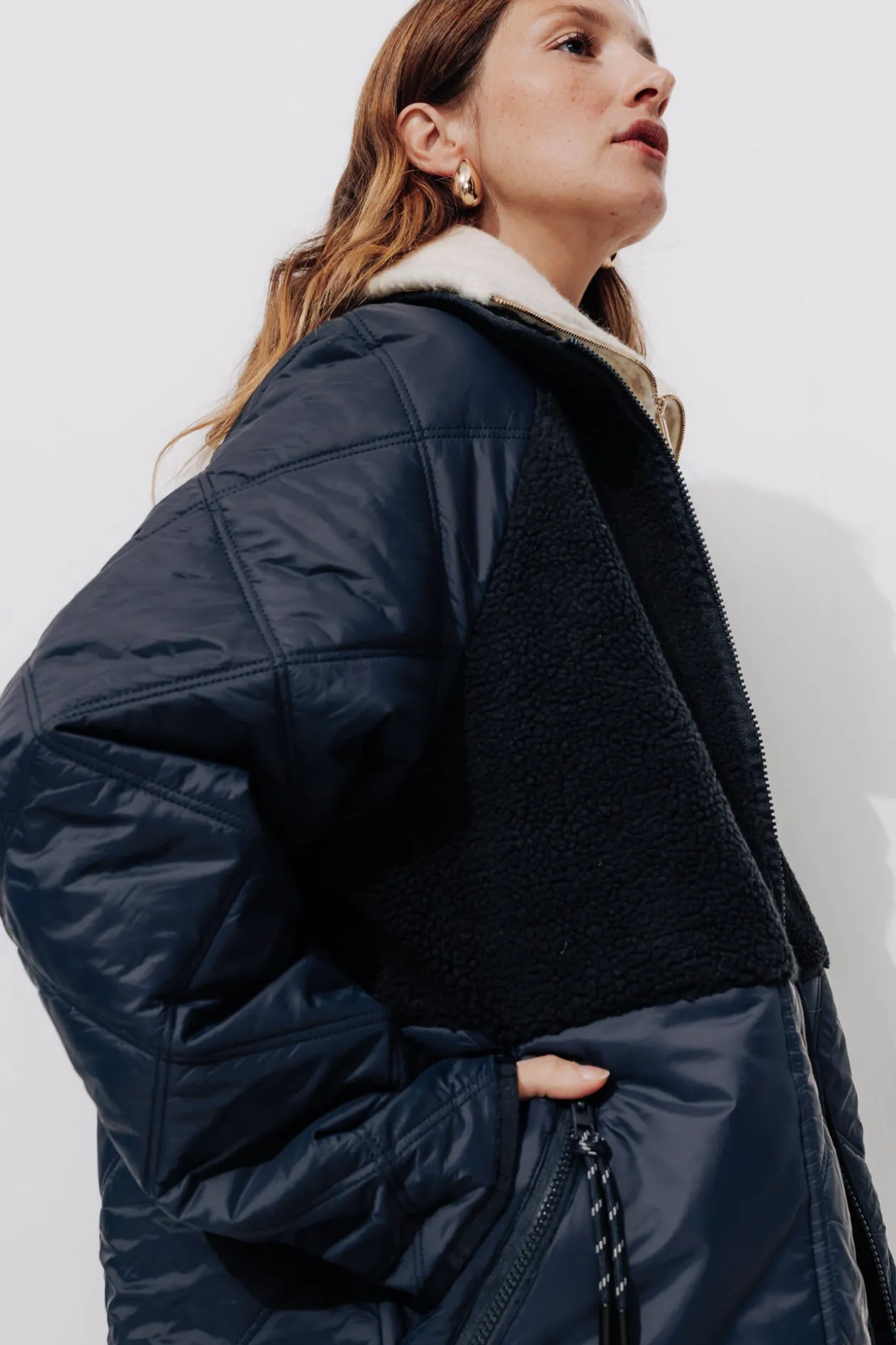 Promod Parka matelassée et moumoute - Marine Online