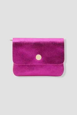 Promod Petit porte-monnaie cuir irisé - Rose fuchsia Rosefuchsia Cheap