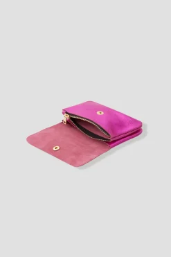 Promod Petit porte-monnaie cuir irisé - Rose fuchsia Rosefuchsia Cheap