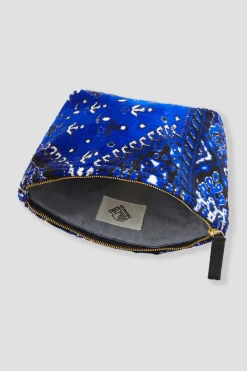 Promod Pochette en velours LALLA - Bleu Best Sale