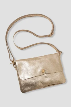 Promod Pochette pailletée en cuir - Coloration dorée Colorationdorée Online