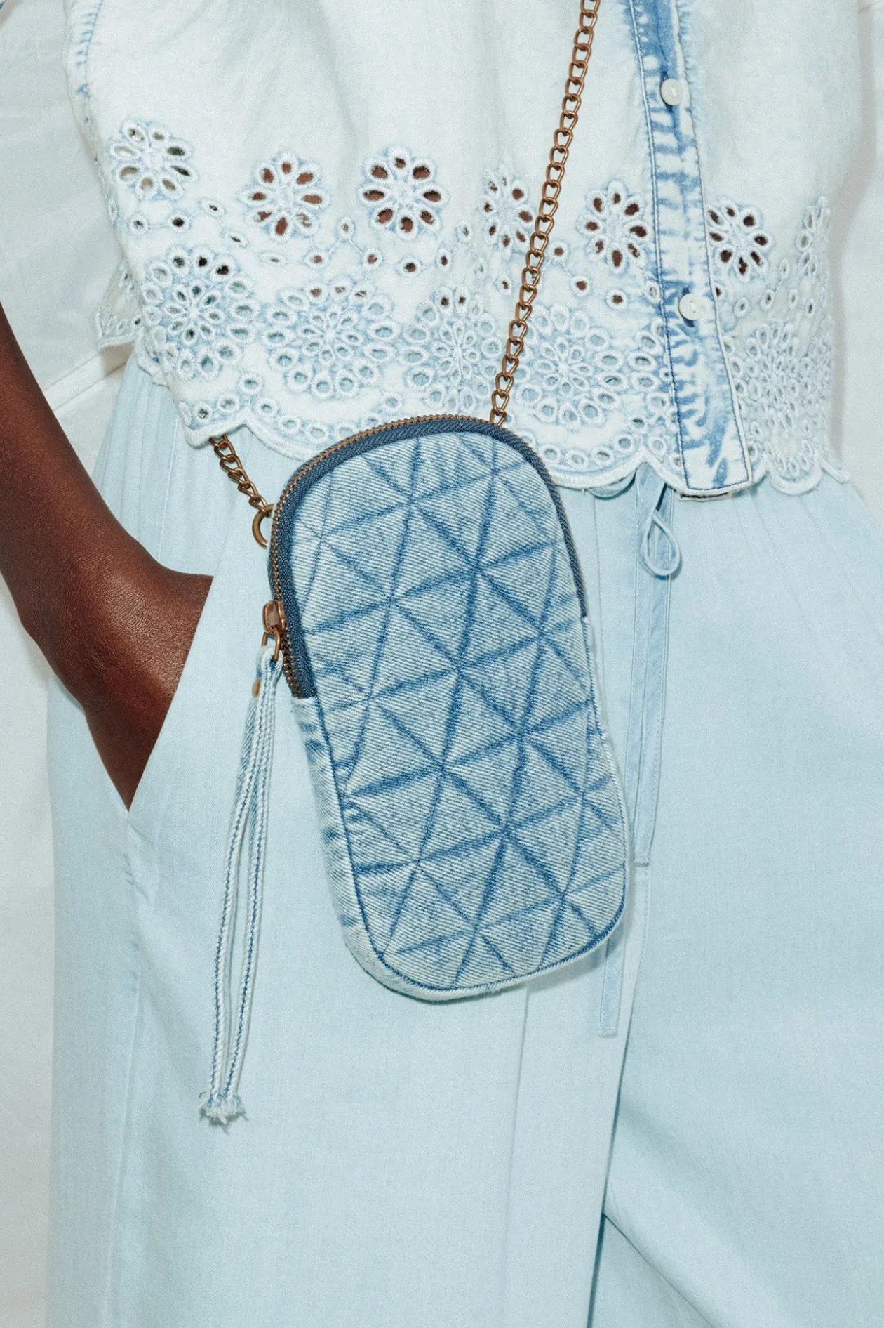 Promod Pochette smartphone en jean - Bleu Best Sale