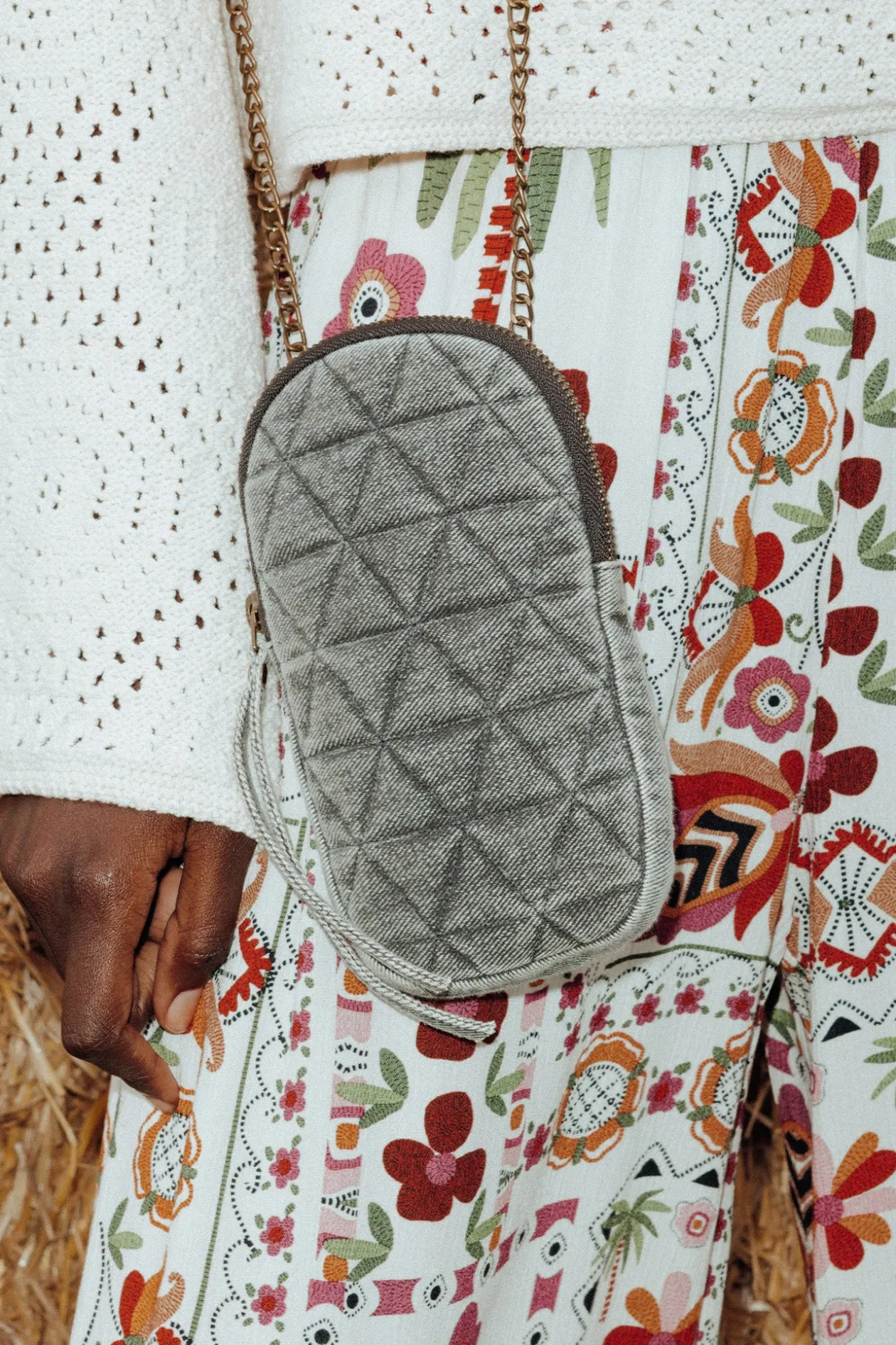 Promod Pochette smartphone en jean - Gris Fashion