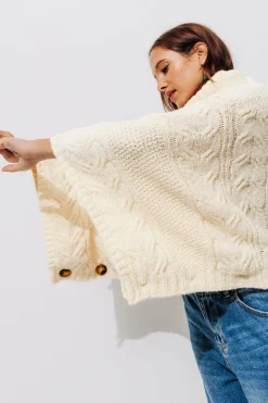 Promod Poncho à col roulé Femme - Ecru Store