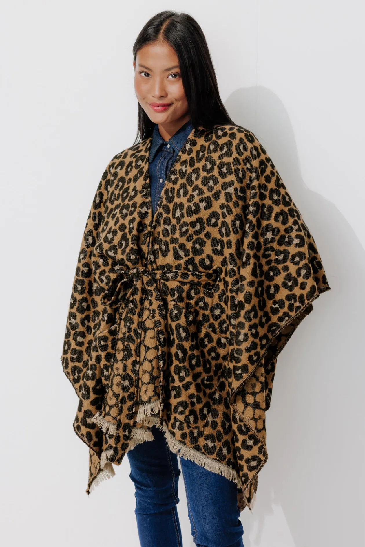 Promod Poncho oversize léopard Femme - Imprimé camel Imprimécamel Clearance