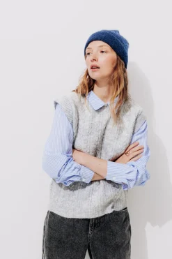 Promod Pull à effet superposé Femme - Gris clair Grisclair New