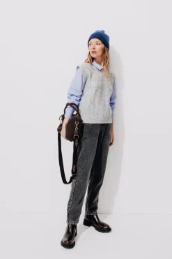 Promod Pull à effet superposé Femme - Gris clair Grisclair New