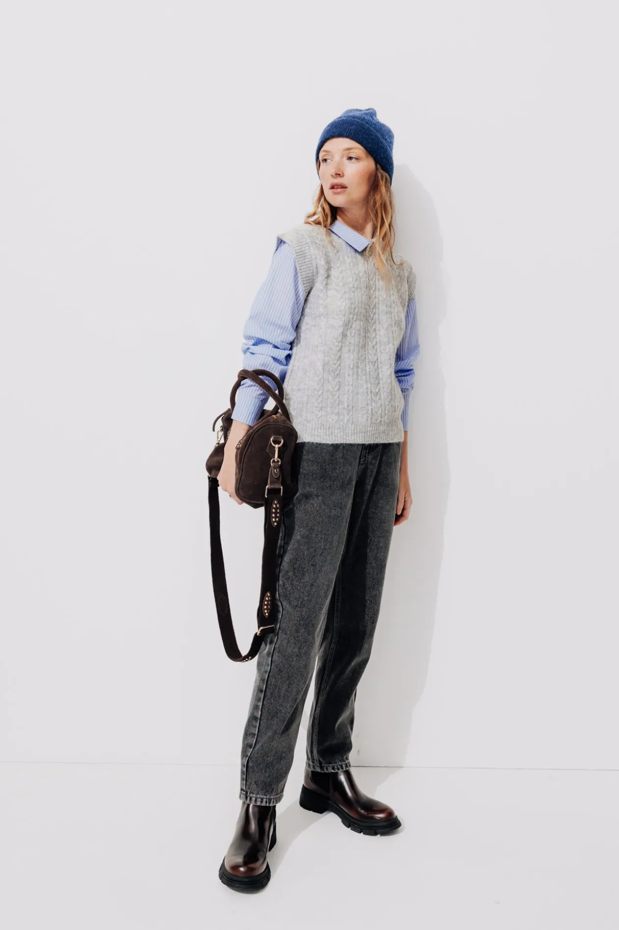 Promod Pull à effet superposé Femme - Gris clair Grisclair New