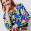 Promod Pull à fleurs Femme - Imprimé bleu Imprimébleu Outlet