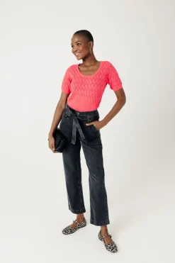 Promod Pull ajouré éco-conçu - Rose fuchsia Rosefuchsia Cheap