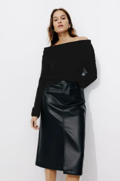 Promod Pull col Bardot Femme - Noir Cheap