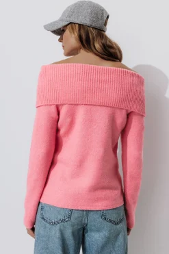 Promod Pull col Bardot Femme - Rose Hot