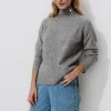 Promod Pull col montant Femme - Gris clair Grisclair Outlet