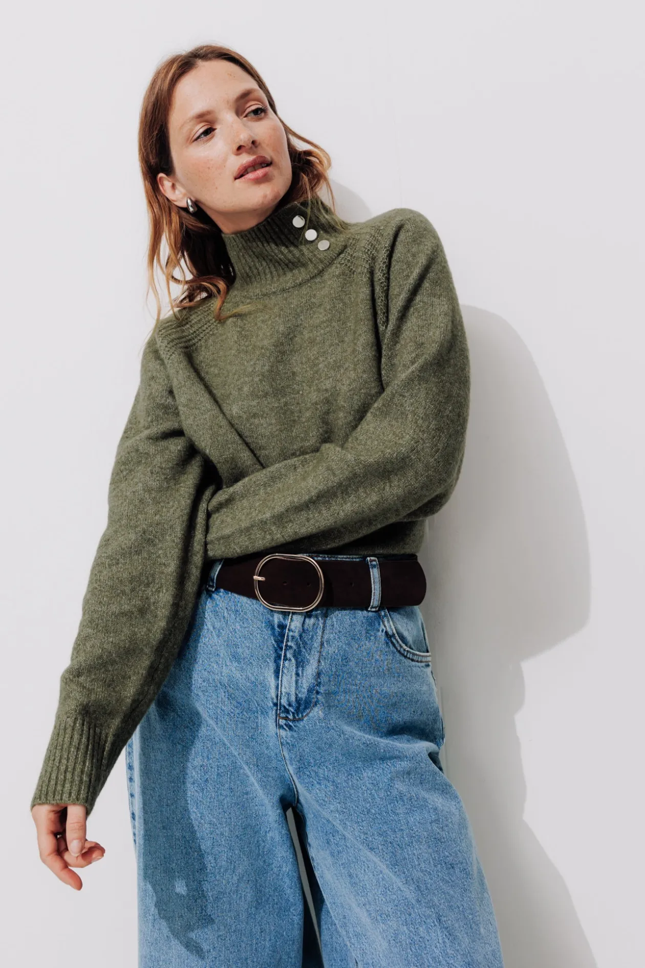 Promod Pull col montant Femme - Kaki Online