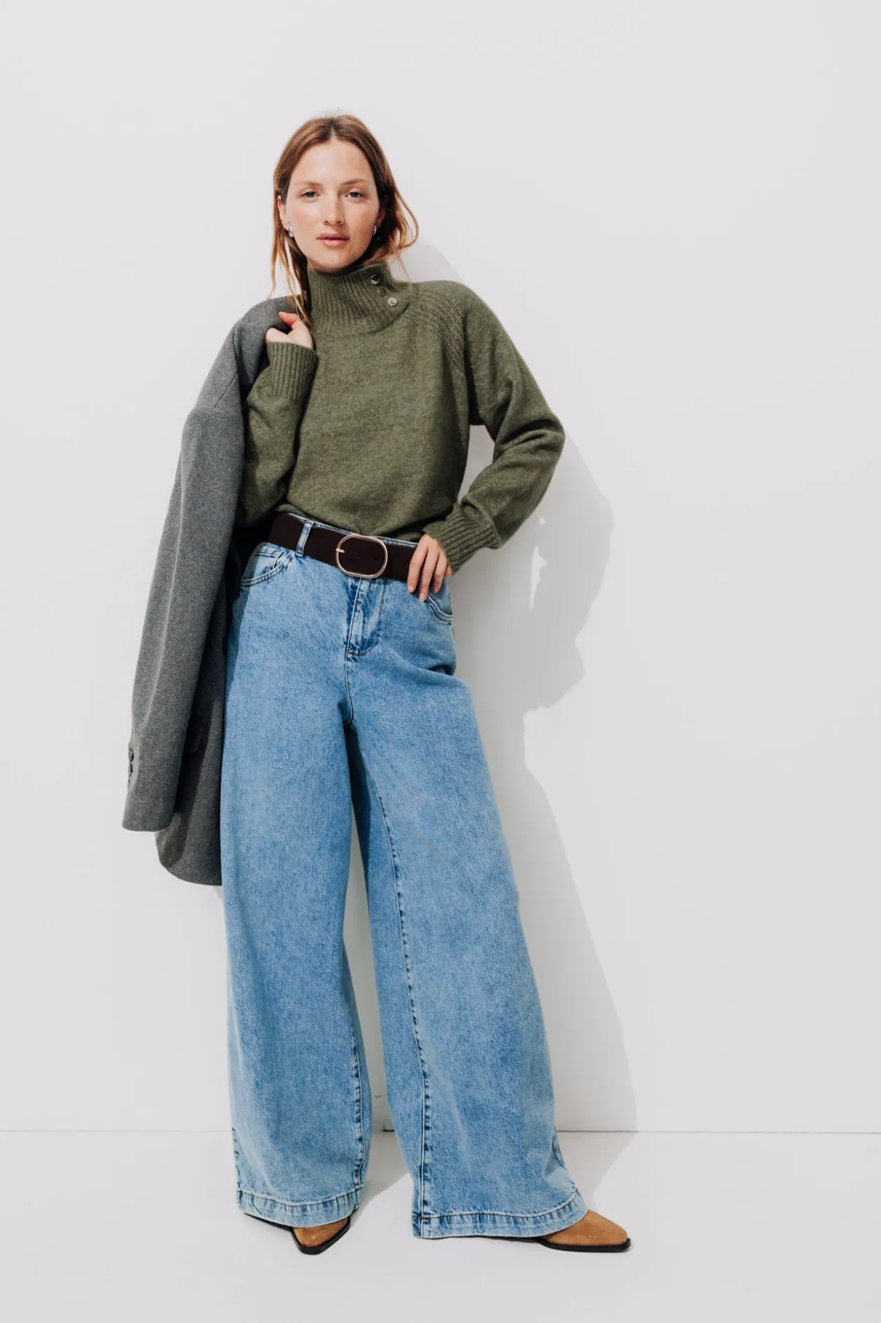 Promod Pull col montant Femme - Kaki Online