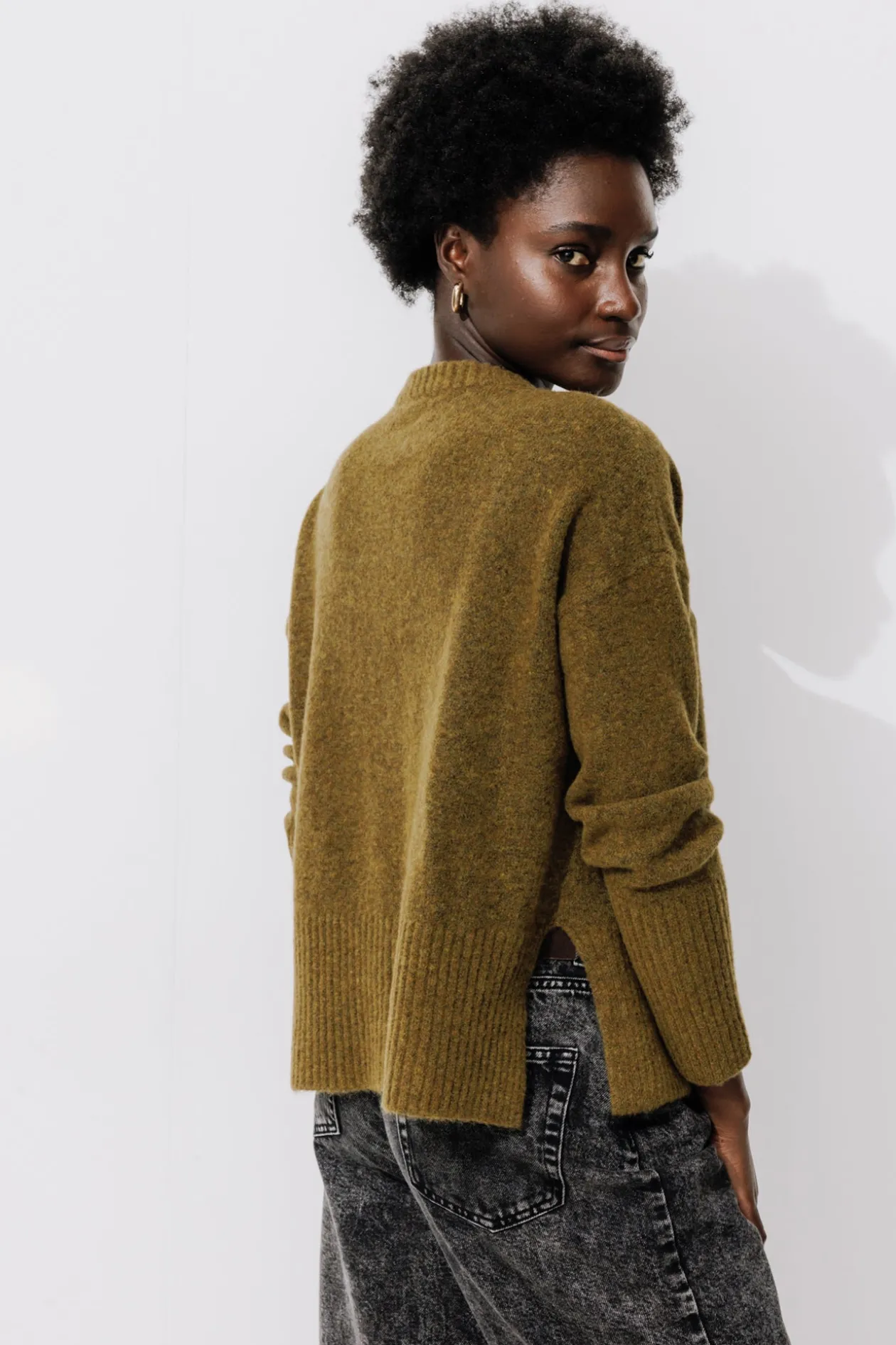 Promod Pull col rond Femme - Vert olive Vertolive Sale