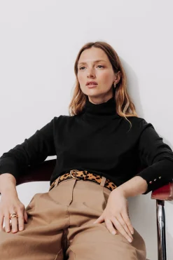 Promod Pull col roulé éco-conçu Femme - Noir Flash Sale