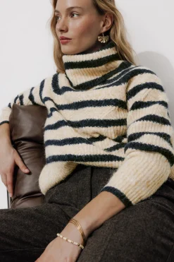 Promod Pull col roulé marinière Femme - Rayé marine Rayémarine Store