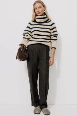 Promod Pull col roulé marinière Femme - Rayé marine Rayémarine Store