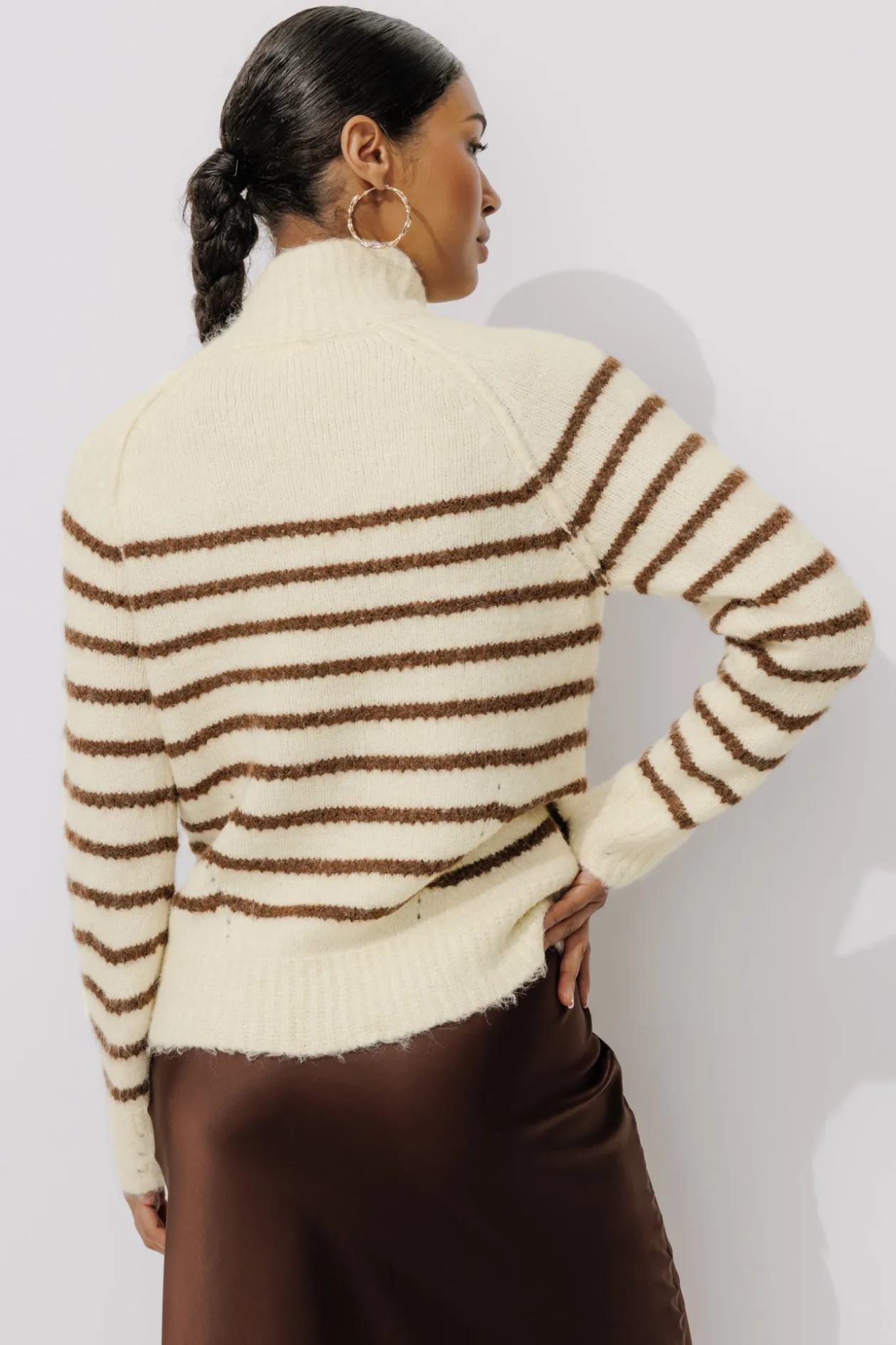 Promod Pull col roulé marinière Femme - Rayé écru Rayéécru Discount