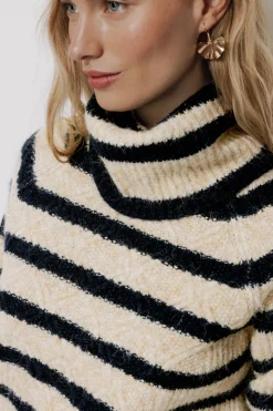 Promod Pull col roulé marinière Femme - Rayé marine Rayémarine Store