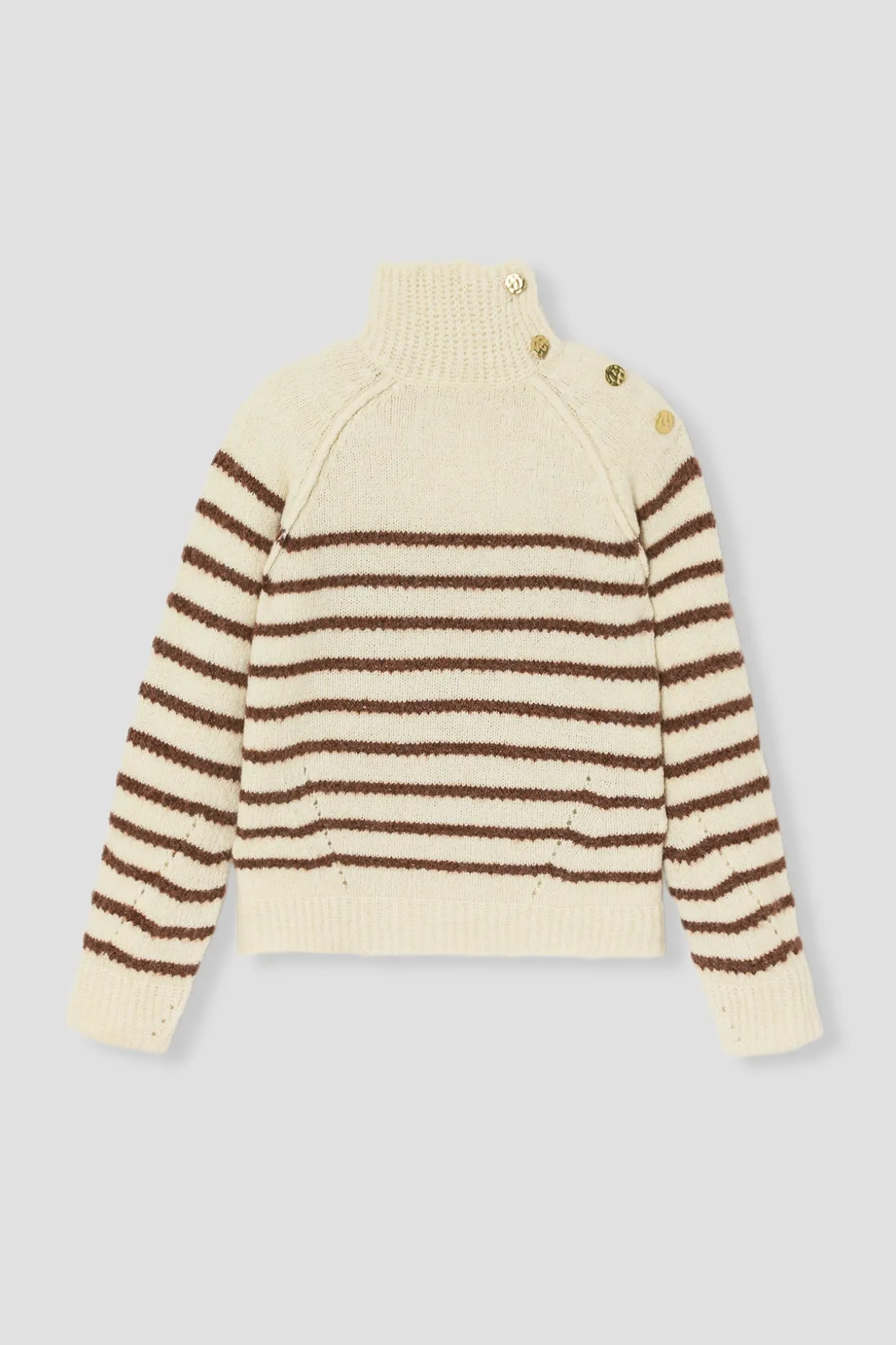 Promod Pull col roulé marinière Femme - Rayé écru Rayéécru Discount