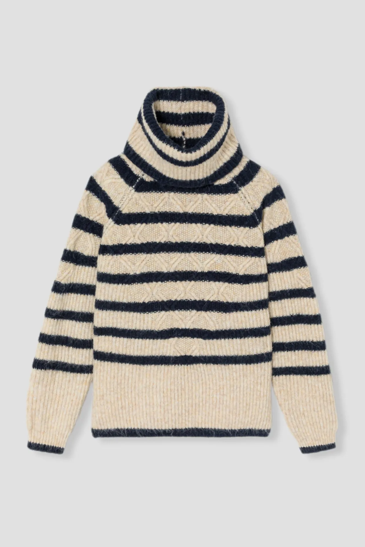 Promod Pull col roulé marinière Femme - Rayé marine Rayémarine Store