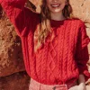 Promod Pull court torsadé Femme - Rouge Cheap
