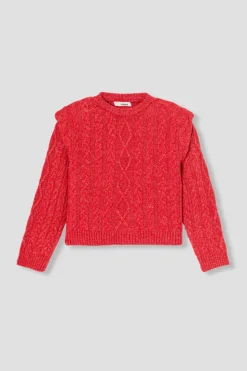 Promod Pull court torsadé Femme - Rouge Cheap