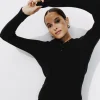 Promod Pull côtelé à capuche Femme - Noir Clearance