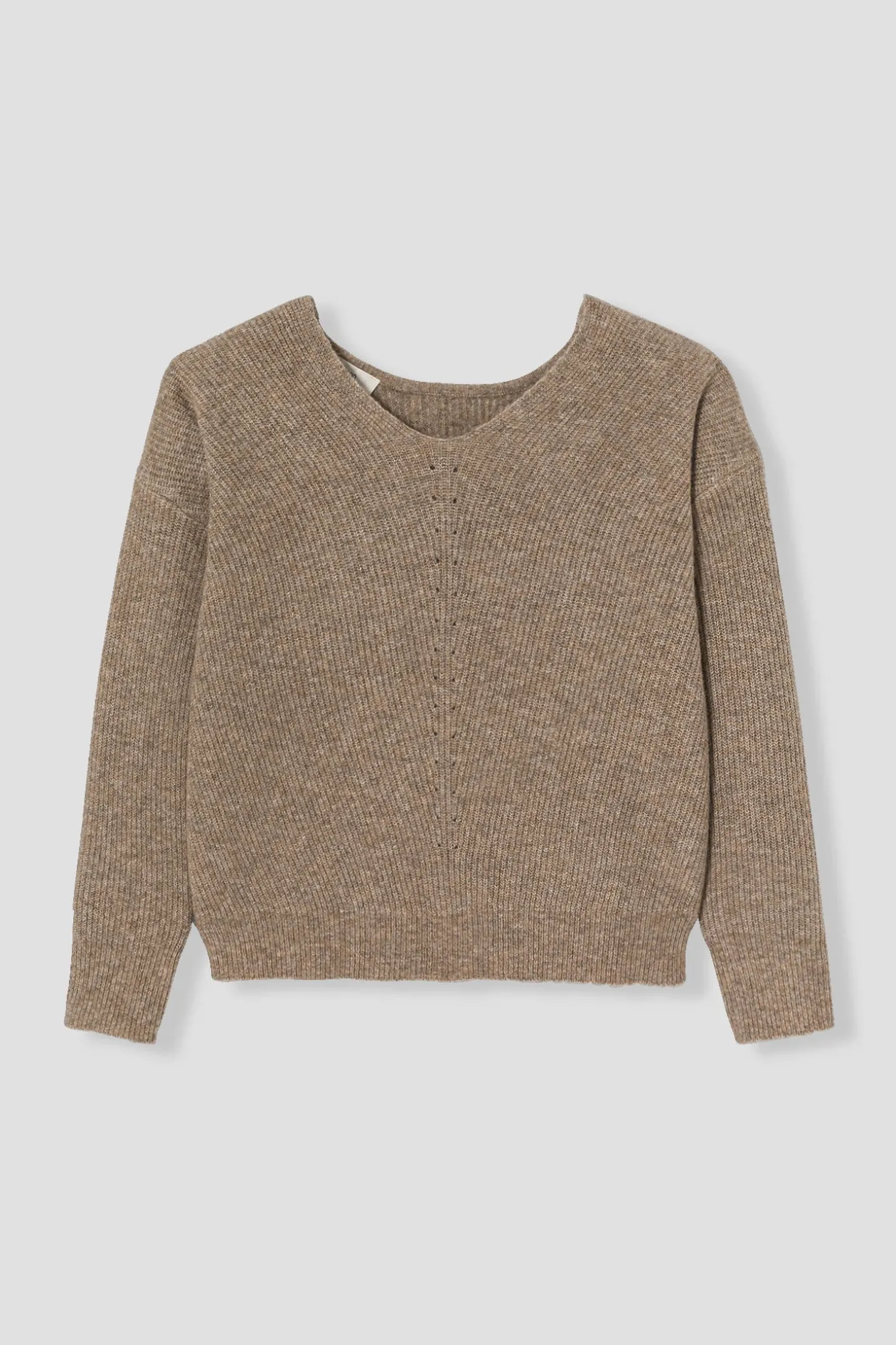 Promod Pull côtelé col V Femme - Sable Shop