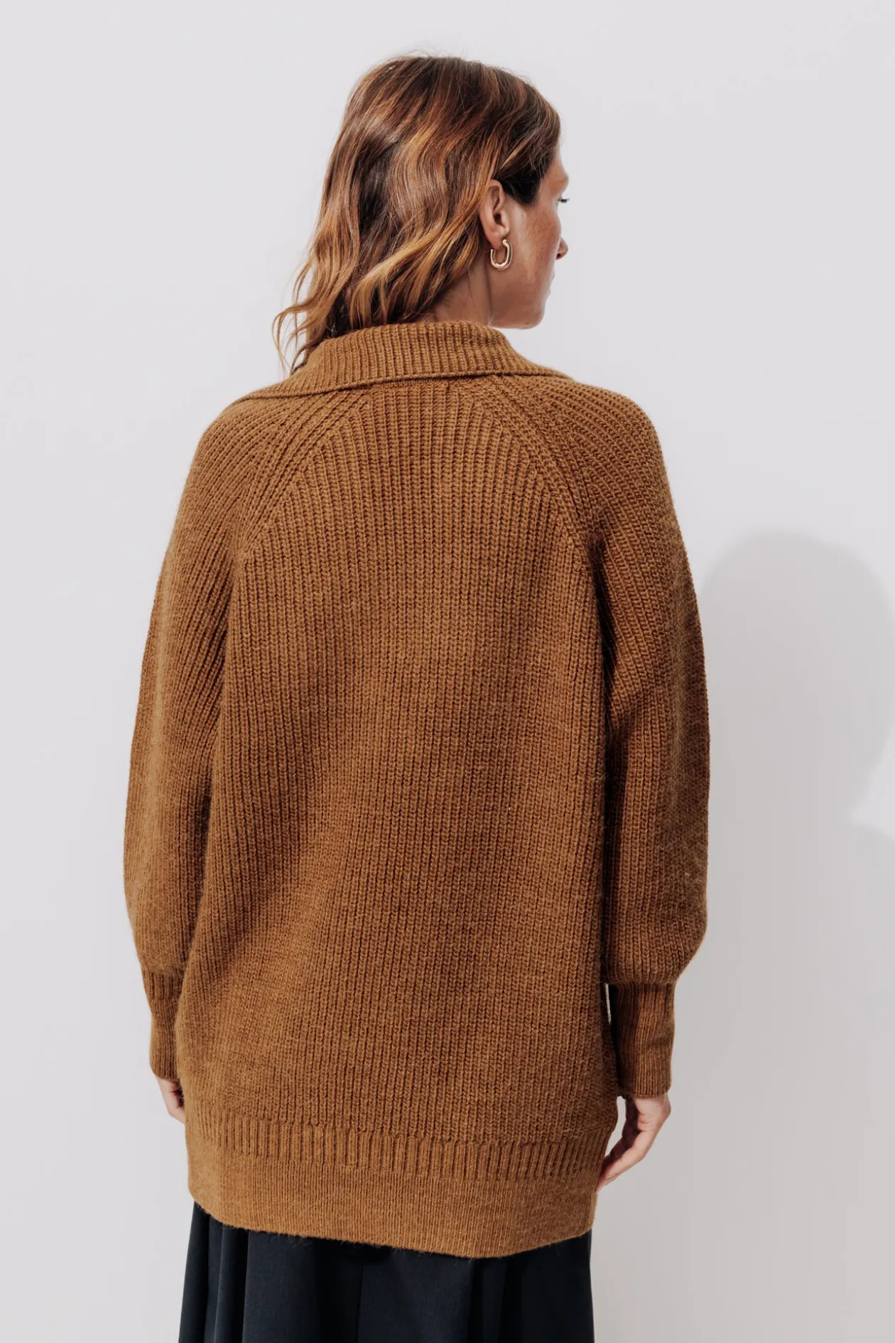 Promod Pull côtelé col vareuse Femme - Camel Cheap