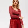Promod Pull côtelé irisé Femme - Bordeaux Sale