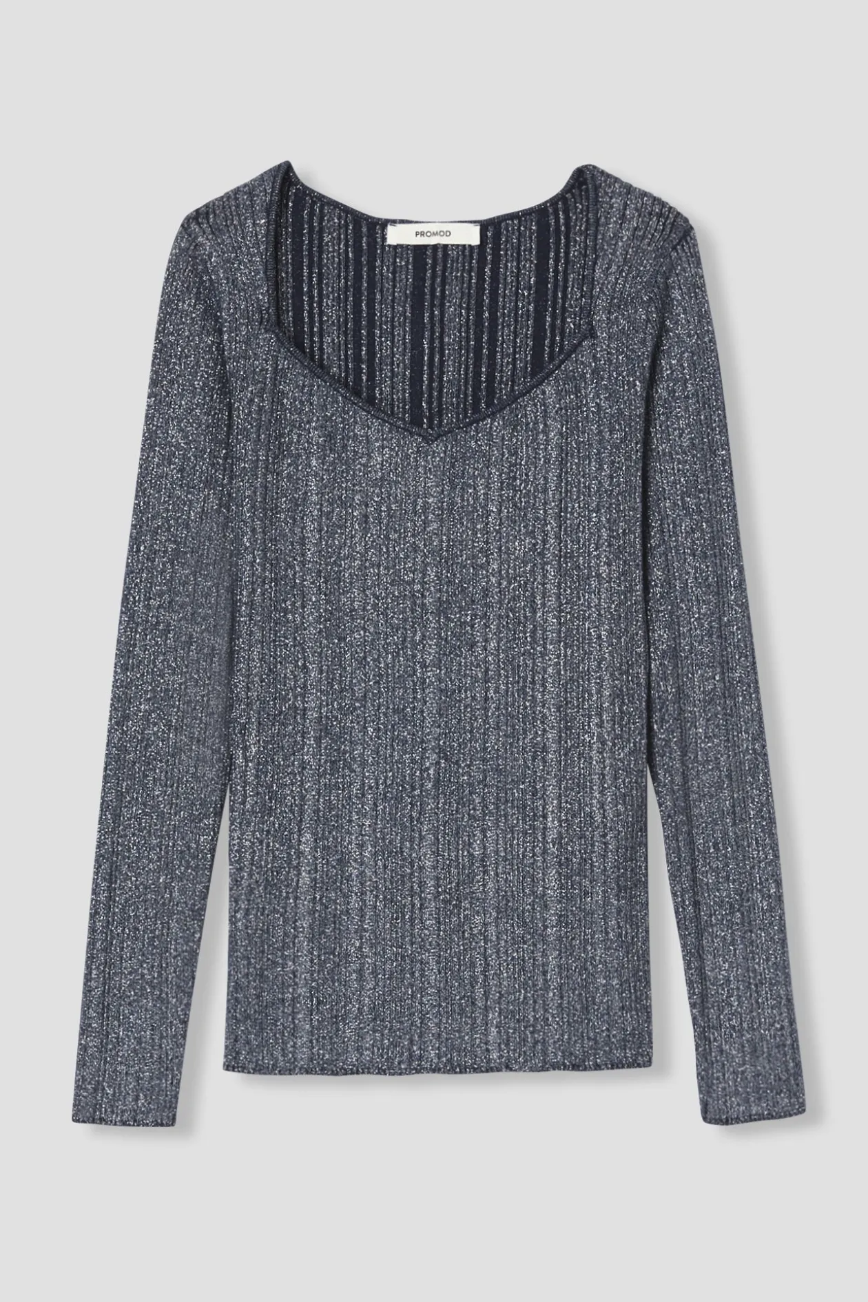 Promod Pull côtelé pailleté Femme - Bleu foncé Bleufoncé Best Sale