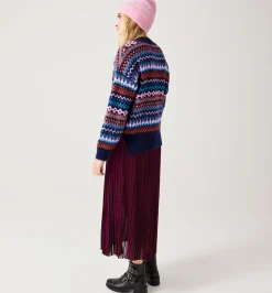Promod Pull de Noël Femme - Imprimé marine Imprimémarine Shop
