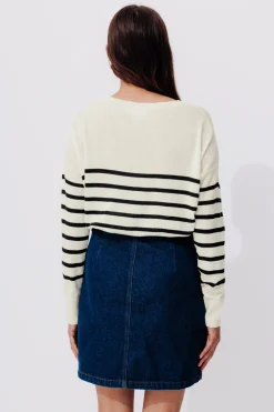 Promod Pull fin marinière Femme - Rayé marine Rayémarine Shop