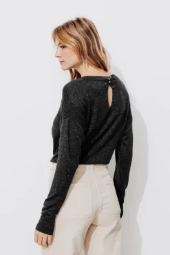 Promod Pull fin oversize irisé - Gris foncé Grisfoncé Cheap
